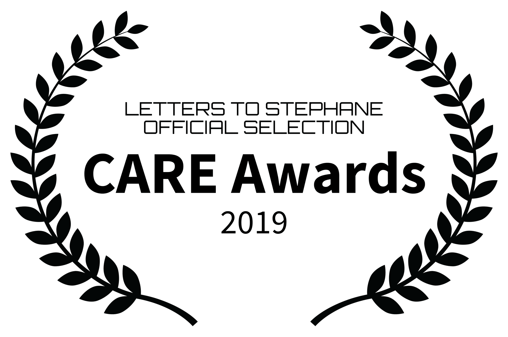 A green background with black letters and leaves around it.