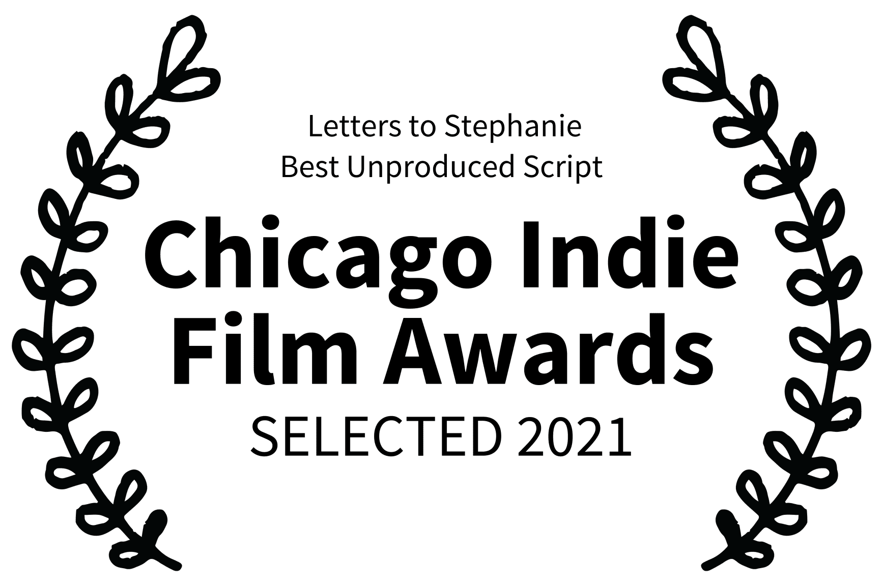 A green banner with black lettering that says chicago indie film awards.